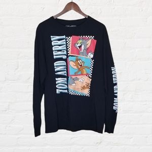 Tom & Jerry Cartoon Graphic Long Sleeve Tee